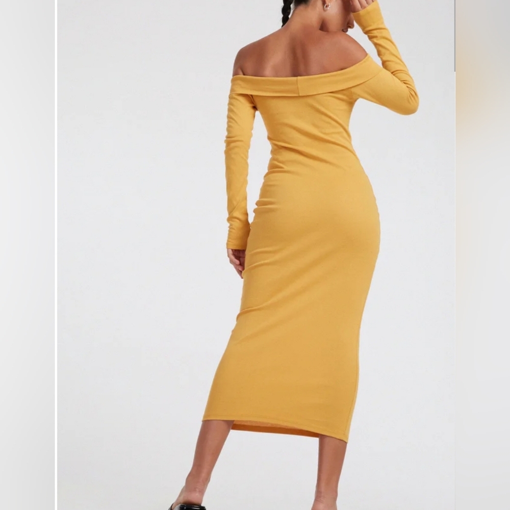 Motel Rocks Shiloh Rib Yellow Dress - Picture 3 of 4